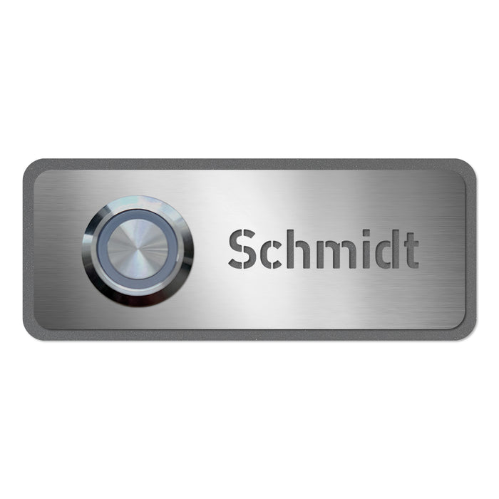 AlbersDesign personalisierte Edelstahl-Klingel K11 mit 3D-Effekt in Graualuminium (RAL9007)