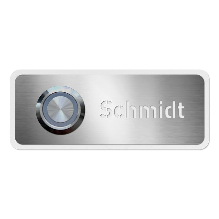 AlbersDesign personalisierte Edelstahl-Klingel K11 mit 3D-Effekt in Weiß (RAL9003)