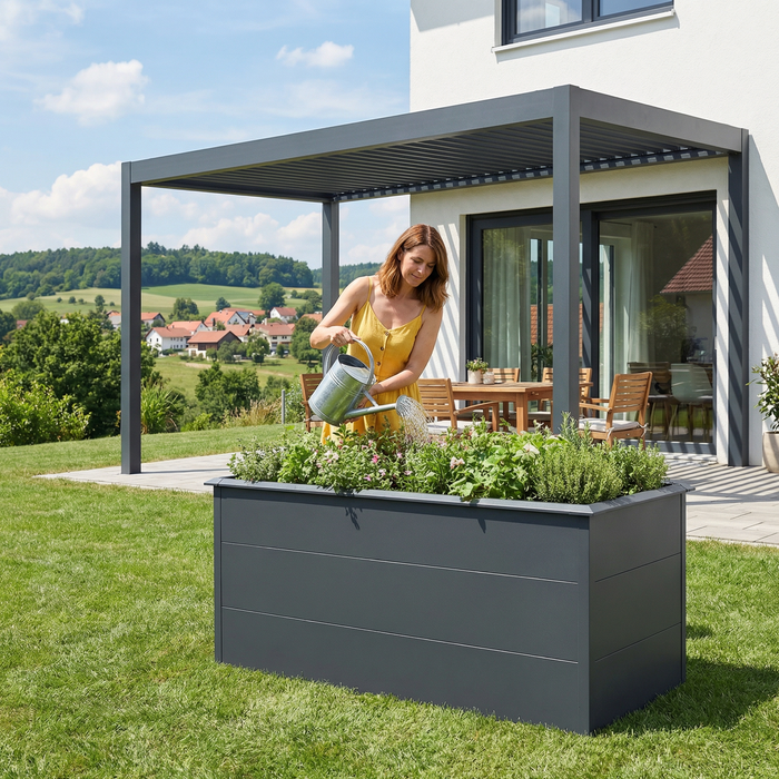 Hochbeet XL HB1 | pulverbeschichtet in Anthrazit (RAL7016) | 150x75x77 cm