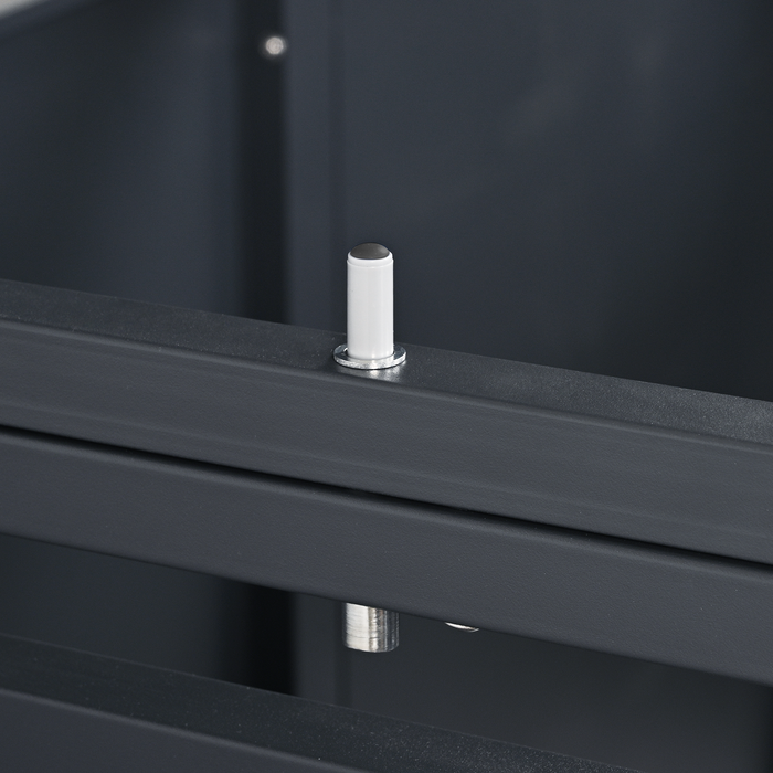 Moderne Mülltonnenbox MB9 | Anthrazit (RAL7016) | stabil & pulverbeschichtet | 3er-Box Lamellen