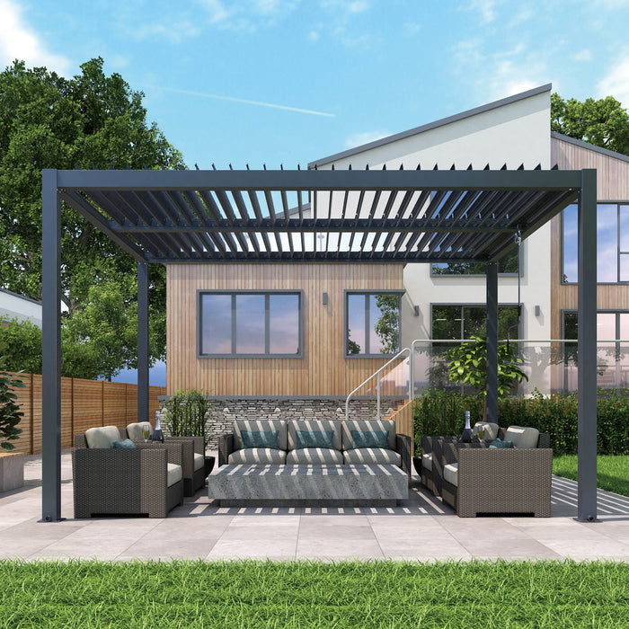 AlbersDesign Design-Pergola 3x3m in Anthrazit (RAL7016)