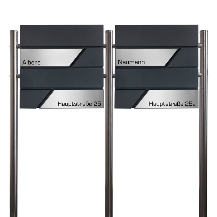 Doppel-Standfüße aus Edelstahl für AlbersDesign-Briefkästen
