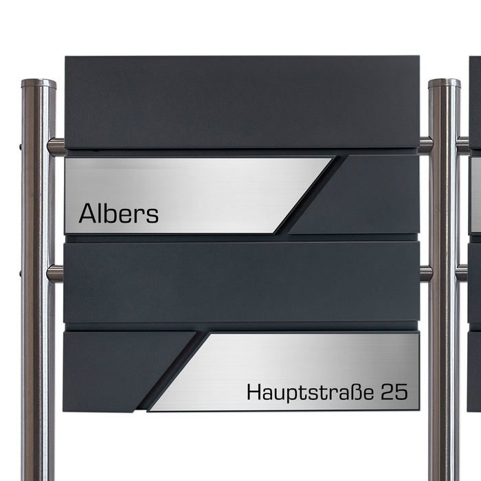 Doppel-Standfüße aus Edelstahl für AlbersDesign-Briefkästen
