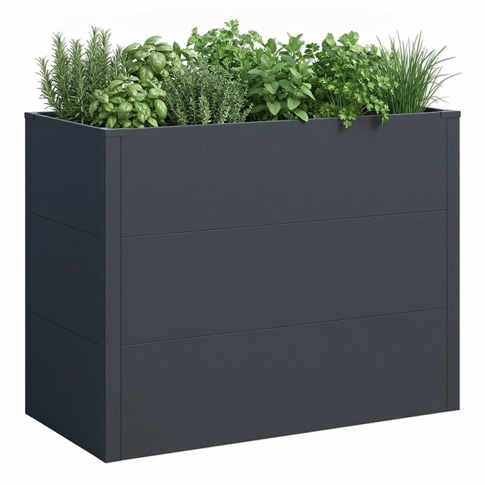 Hochbeet HB2 | pulverbeschichtet in Anthrazit (RAL7016) | 100x50x77 cm