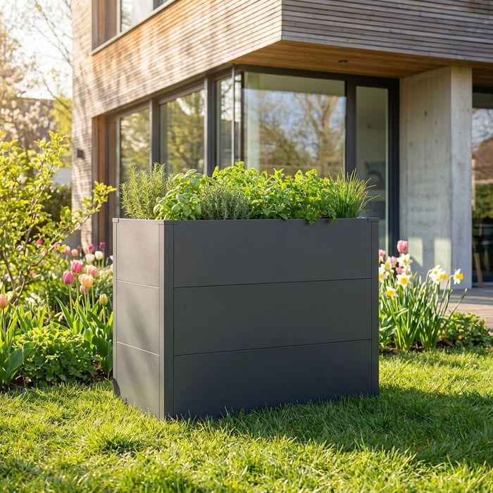 Hochbeet HB2 | pulverbeschichtet in Anthrazit (RAL7016) | 100x50x77 cm