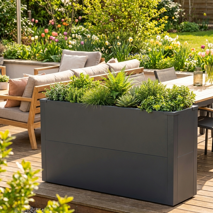 Hochbeet HB6 | Pulverbeschichtet in RAL7016 | 100x25x52 cm