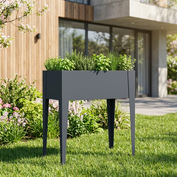 Hochbeet HB8 | pulverbeschichtet in Anthrazit (RAL7016) | 74x40x80 cm
