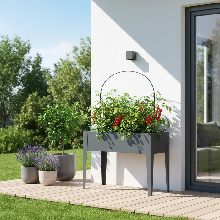 Hochbeet HB8 | pulverbeschichtet in Anthrazit (RAL7016) | 74x40x80 cm