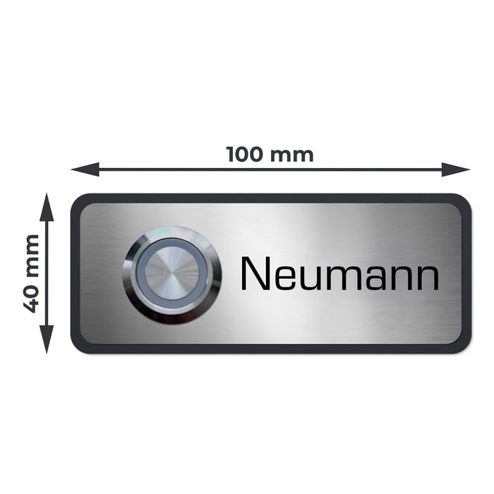 AlbersDesign personalisierte Edelstahl-Klingel K11 mit 3D-Effekt in Anthrazit (RAL7016)