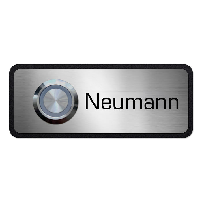 AlbersDesign personalisierte Edelstahl-Klingel K11 mit 3D-Effekt in Schwarz (RAL9005)