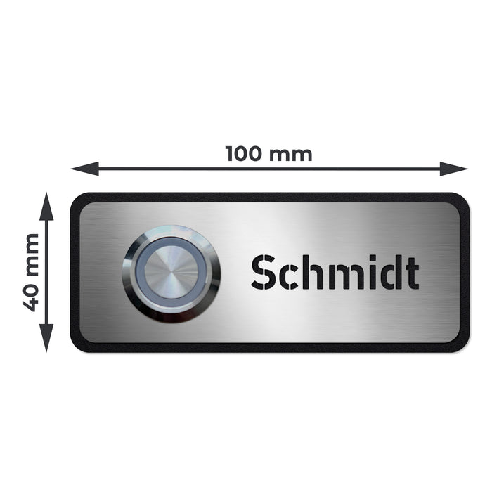 AlbersDesign personalisierte Edelstahl-Klingel K11 mit 3D-Effekt in Schwarz (RAL9005)