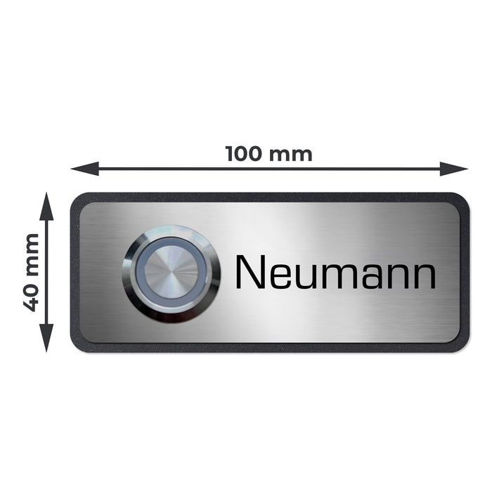AlbersDesign personalisierte Edelstahl-Klingel K11 mit 3D-Effekt in Eisenglimmer (DB703)