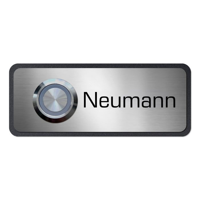 AlbersDesign personalisierte Edelstahl-Klingel K11 mit 3D-Effekt in Eisenglimmer (DB703)