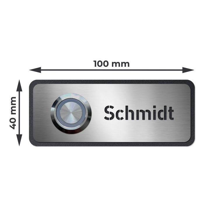 AlbersDesign personalisierte Edelstahl-Klingel K11 mit 3D-Effekt in Eisenglimmer (DB703)
