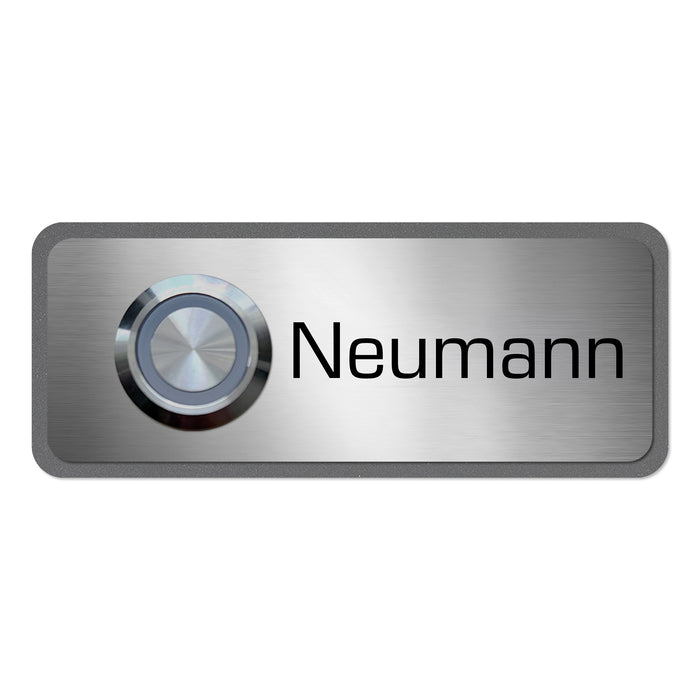 AlbersDesign personalisierte Edelstahl-Klingel K11 mit 3D-Effekt in Graualuminium (RAL9007)