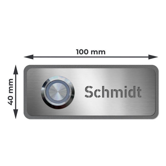 AlbersDesign personalisierte Edelstahl-Klingel K11 mit 3D-Effekt in Graualuminium (RAL9007)
