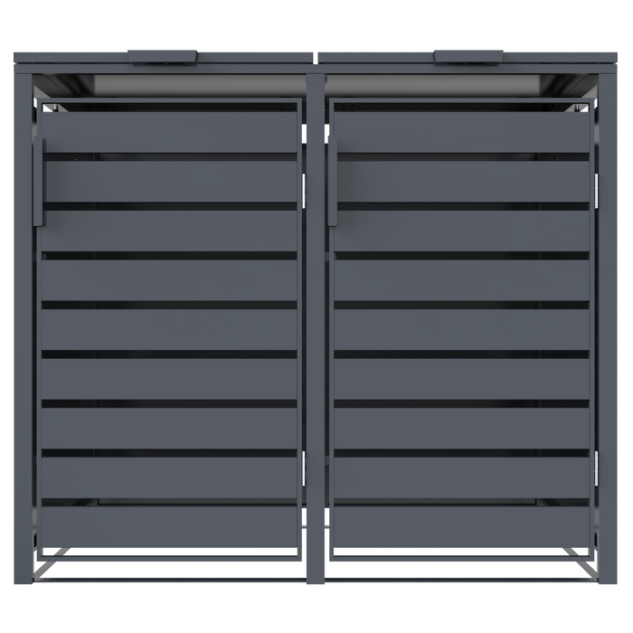 Moderne Mülltonnenbox MB6 | Anthrazit (RAL7016) | stabil & pulverbeschichtet | 2er-Box