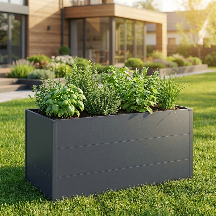 Hochbeet XL HB1 | pulverbeschichtet in Anthrazit (RAL7016) | 150x75x77 cm
