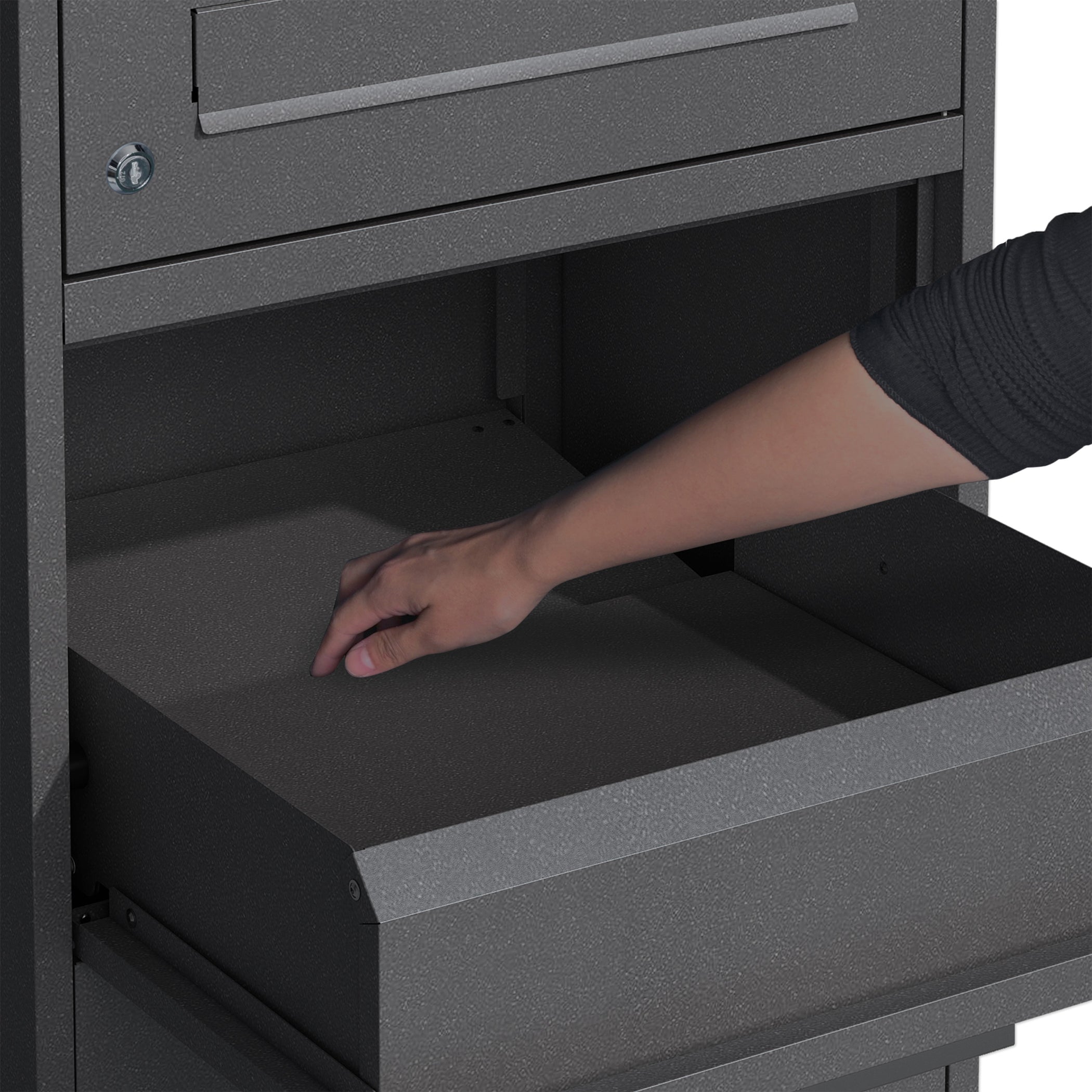 Paketbox PB1 mit Briefkasten | eisenglimmer - DB703 | personalisiert m ...