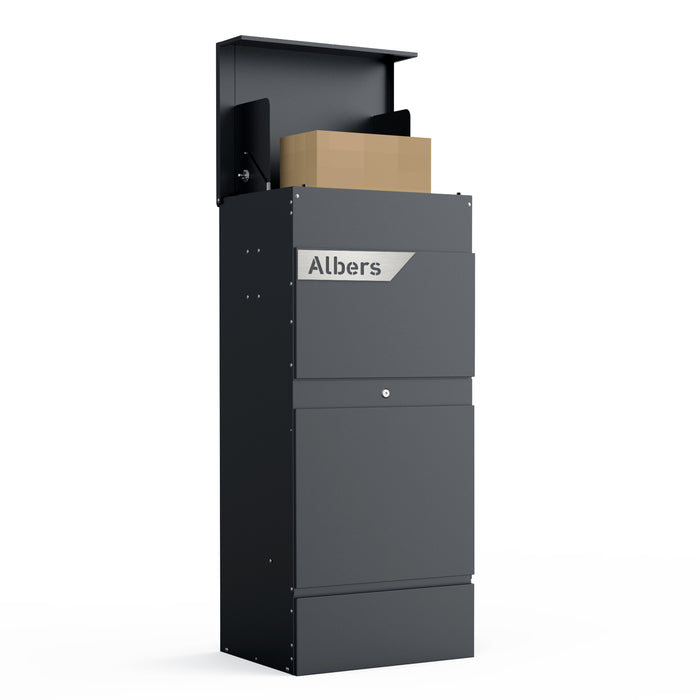 Paketbox PB7 | anthrazit - RAL7016 | personalisiert mit Edelstahl-Schild