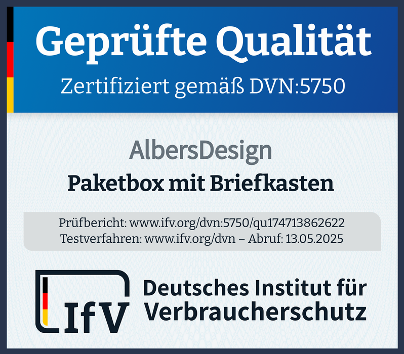 Paketbox PB1 mit Briefkasten | eisenglimmer - DB703 | personalisiert mit Edelstahl-Schild
