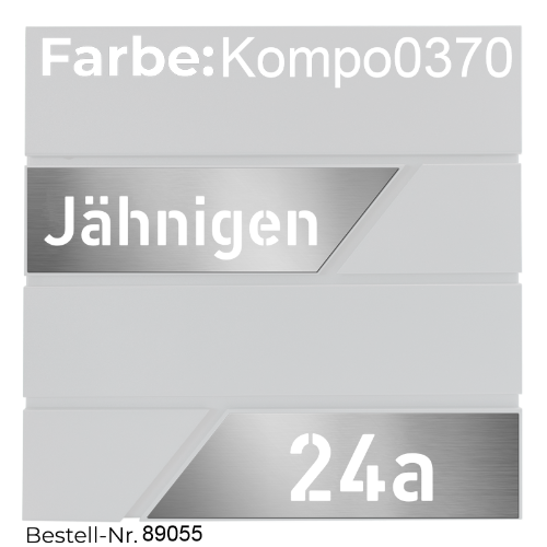 AlbersDesign Briefkasten mit KOMPO-Pulverlackierung personalisiert mit Edelstahl-Schildern