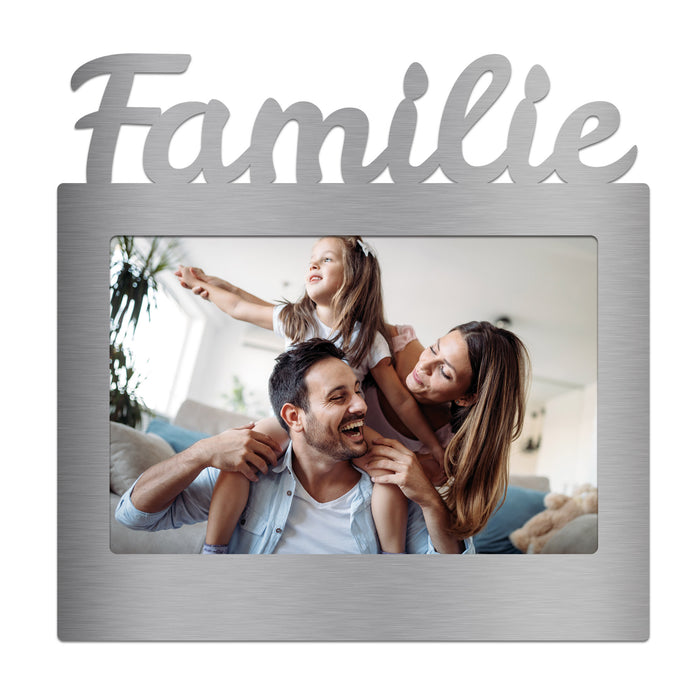 Design Edelstahl Fotoaufsteller "Familie" personalisiert inkl. Foto