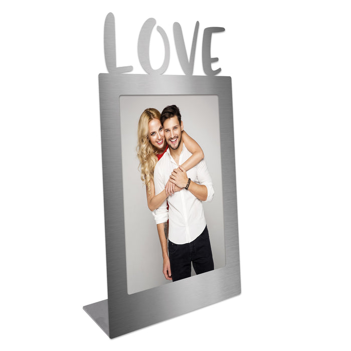 Design Edelstahl Fotoaufsteller "LOVE" personalisiert mit Foto